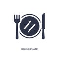 round plate icon on white background. Simple element illustration from bistro and restaurant concept