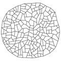 Round plates, linear pattern. Grunge circular texture, consisting of fine cracks on the glazed surface. Vector