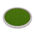 Round Plot of Dense Green Grass. 3d Rendering Royalty Free Stock Photo