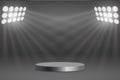 Round podium illuminated Royalty Free Stock Photo