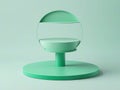 Round podium on minimal 3D mockup platform for product presentation and brand design