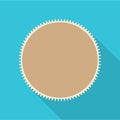 Round postage stamp icon, flat style