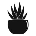 Round pot aloe icon, simple style Royalty Free Stock Photo