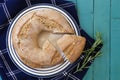 Round Potato Rosemary Bread With Hole Royalty Free Stock Photo