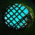 Round prison hole with grid