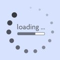 Round progress bar oder progress indicator on website or mobile app Royalty Free Stock Photo