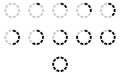 Round progress indicator. Preloader icon. Proccess speed