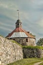 Round (Pugachev) tower. Korela. Priosersk. Russia. Royalty Free Stock Photo