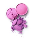 Round purple crashed eyeshadow for make up as sample of cosmetics product