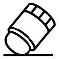 Round push button switch being pressed down icon