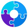 Round puzzle combination. Color strategy business icon