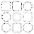 Round and quadrate frames with fish and seashells - vector marine set Royalty Free Stock Photo