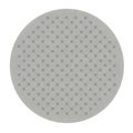 Round quilted white pouf on a white background top view. 3d rendering