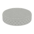 Round quilted white pouf on a white background. 3d rendering