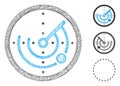 Round Radar Polygonal Web Vector Mesh Illustration