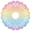 Round rainbow mandala background.