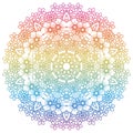 Round rainbow mandala background.