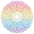 Round rainbow mandala background.