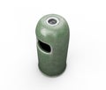 Round Recycle Bin - green color, 3D render Royalty Free Stock Photo