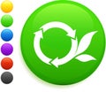 Round recycle icon on round internet button Royalty Free Stock Photo