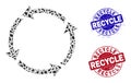 Recycle Mosaic of Debris with Recycle Grunge Seals