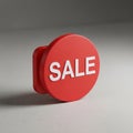Round red button like object with the word SALE in bold white letters Royalty Free Stock Photo