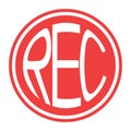 Round red icon rec button vector record button with text rec