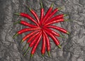 Round of red hot  peppers Royalty Free Stock Photo