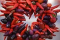 Round Red Purple Chili Peppers Wreath Royalty Free Stock Photo