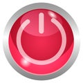 Red Power button on, vector, trznsparent background Royalty Free Stock Photo