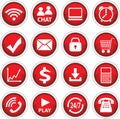Round red vector icons