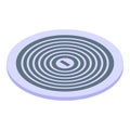 Round rfid chip icon isometric vector. Antenna smart