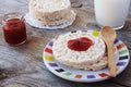 Round rice cakes as breakfast or snack Royalty Free Stock Photo