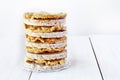 Round rice cakes and corn cakes Royalty Free Stock Photo