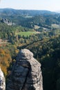 Round rock on the background of a deep canyon in Germany Royalty Free Stock Photo
