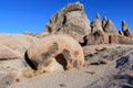 Round rock formations in the Alabama Hills of California, USA Royalty Free Stock Photo