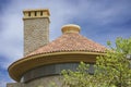 Round roof and square chimney Royalty Free Stock Photo