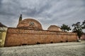 Round roofs of ancient public baths in Gazakh, Azerbaijan. Arab baths spa building