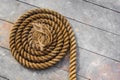 round rope on the boat deck