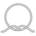 Round rope frame. Circle ropes, rounded border and decorative marine cable frame circles. Rounds cordage knot stamp or nautical Royalty Free Stock Photo