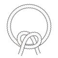 Round rope frame. Circle ropes, rounded border and decorative marine cable frame circles. Rounds cordage knot stamp or nautical Royalty Free Stock Photo