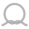 Round rope frame. Circle ropes, rounded border and decorative marine cable frame circles. Rounds cordage knot stamp or nautical