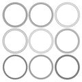 Round rope frames collection on white background