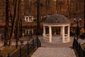 Rotunda on the Bank of the pond with a staircase leading to it Royalty Free Stock Photo