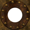 Round rustle steampunk frame Royalty Free Stock Photo