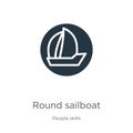 Round sailboat icon vector. Trendy flat round sailboat icon from people skills collection isolated on white background. Vector Royalty Free Stock Photo