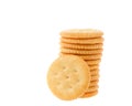 Stack of salted crackers isolated Royalty Free Stock Photo