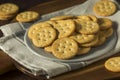 Round Salted Homemade Crackers Royalty Free Stock Photo
