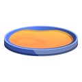 Round sandbox icon, cartoon style