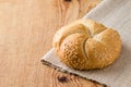 Round sandwich bun with sesame seeds Royalty Free Stock Photo